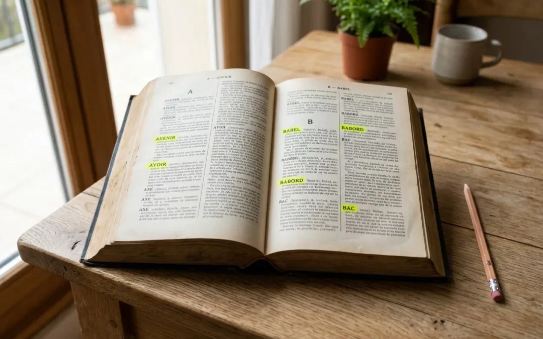 Dictionnaire avec mots surlignés