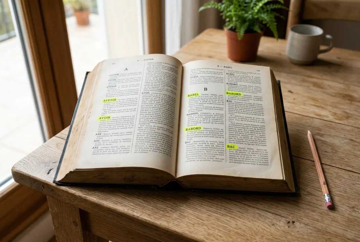 Dictionnaire avec mots surlignés