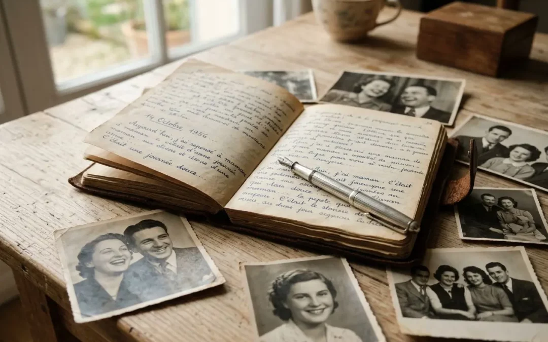 Journal intime avec souvenirs et photographies
